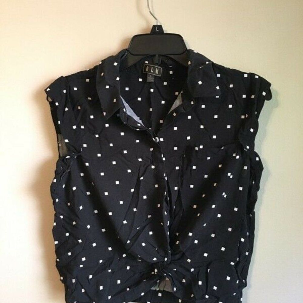 OLM vintage large black and white women's crop top